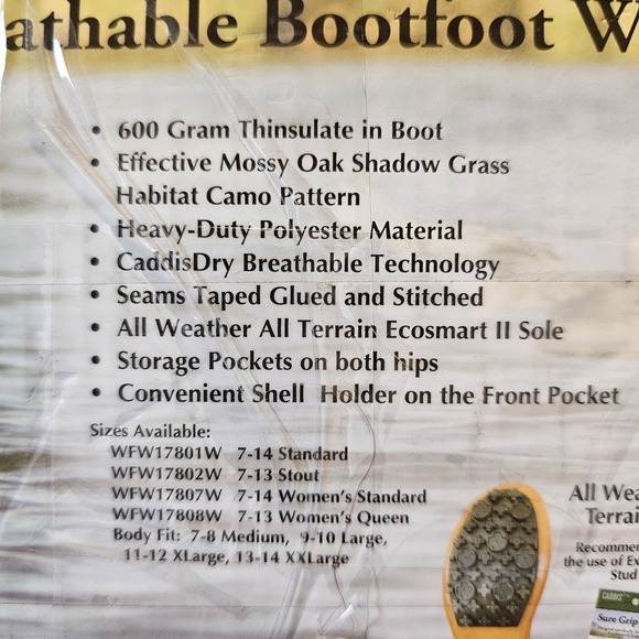 *NIB*Mossy Oak Men's Shadow Grass Habitat Camo Waterfowl Bootfoot Wader Size 11 - Picture 2 of 8
